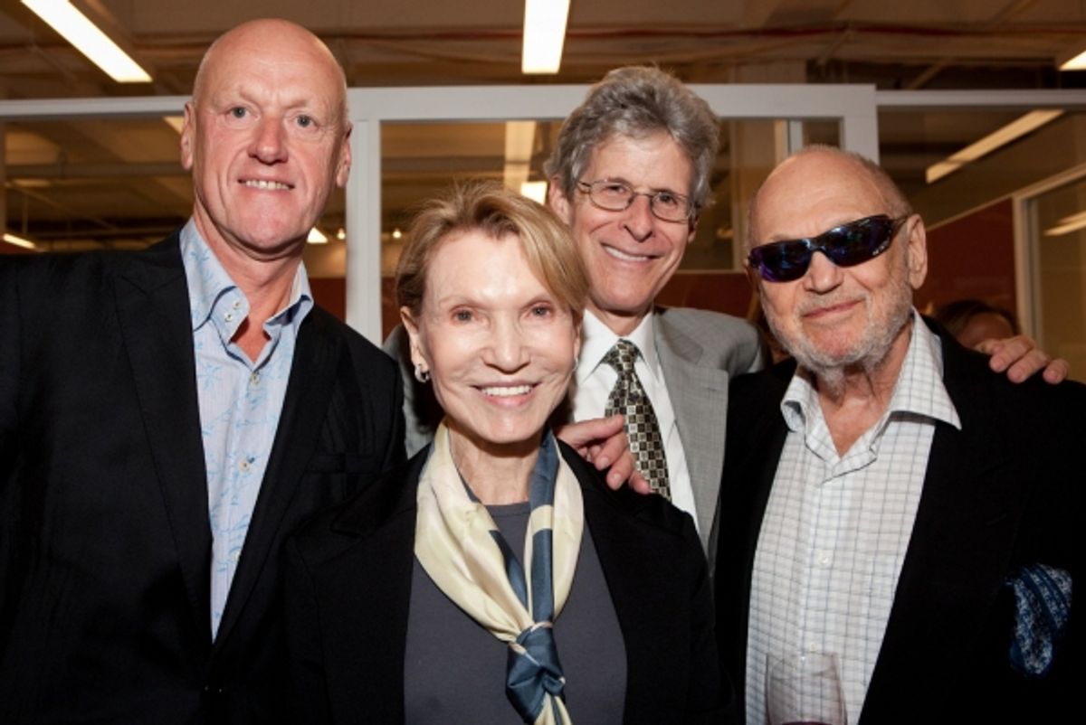 Andre de Raff (CEO of Imagem), Barbra Strouse (Wife of Charles Strouse), Ted Chapin (President of Rodgers & Hammerstein, an Imagem company), Charles Strouse (R&H Writer, RAGS) at 